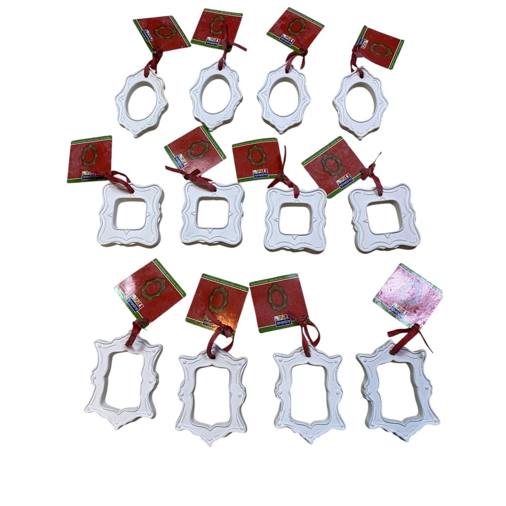 ArtMinds Small White Plaster DIY Craft Frame Ornaments NWT Bundle Lot of 12